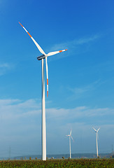 Image showing wind turbine generating eco electricity