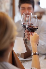 Image showing young couple having dinner at a restaurant