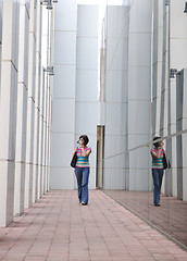 Image showing beautiful young woman in the city