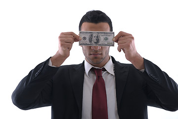 Image showing Business man holding money