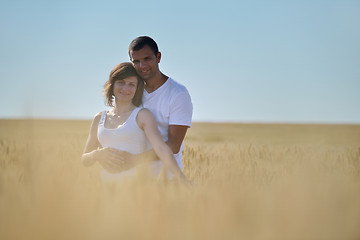 Image showing happy couple in wheat field