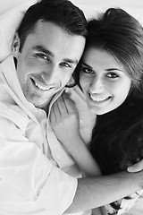 Image showing happy young couple relax at home