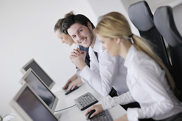 Image showing business people group working in customer and help desk office