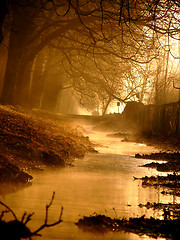 Image showing sunrise in beautiful alley