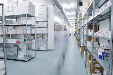 Image showing medical factory  supplies storage indoor