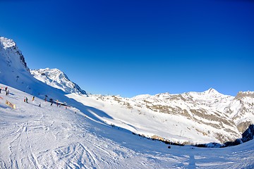 Image showing High mountains under snow in the winter