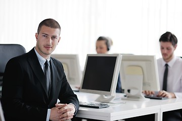 Image showing business people group working in customer and help desk office