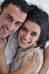 Image showing happy young couple relax at home