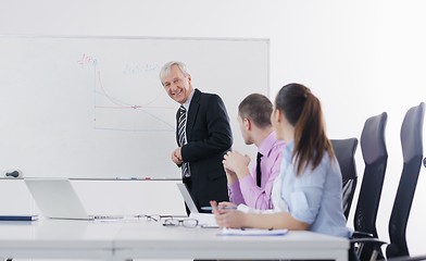 Image showing Senior business man giving a presentation