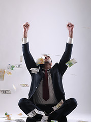 Image showing Business man holding money