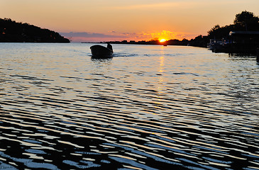 Image showing sunset on river