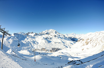 Image showing High mountains under snow in the winter