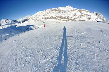 Image showing High mountains under snow in the winter