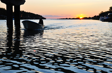 Image showing sunset on river