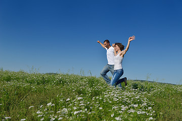 Image showing happy couple in wheat field