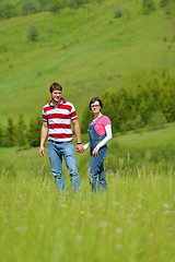 Image showing romantic young couple in love together outdoor