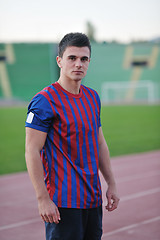 Image showing soccer player portrait