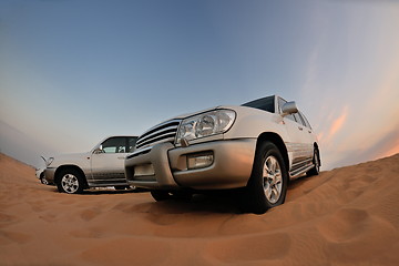 Image showing desert safari vehicles