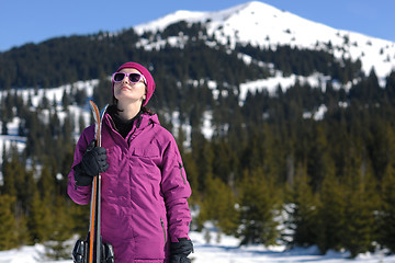 Image showing winter woman ski