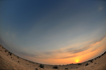 Image showing beautiful sunset in desert