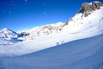 Image showing High mountains under snow in the winter