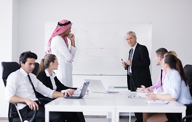 Image showing Arabic business man at meeting