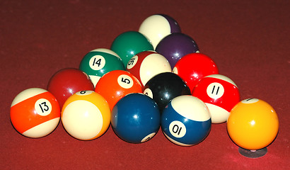 Image showing Pool table balls
