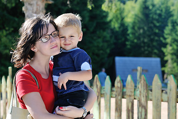 Image showing woman and child have fun outdoor