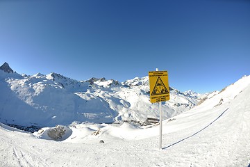 Image showing High mountains under snow in the winter