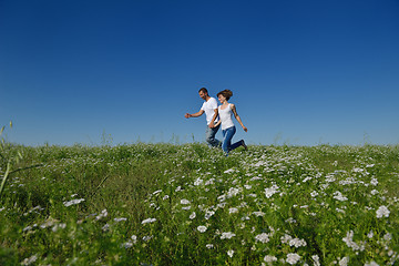 Image showing happy couple in wheat field