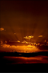 Image showing sunset in the cloud in tunisia