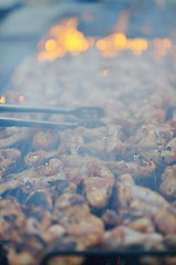 Image showing Barbecue with chicken  grill