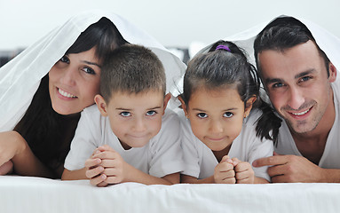 Image showing happy young Family in their bedroom