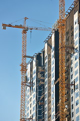 Image showing Construction site with crane