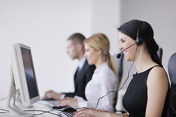 Image showing business people group working in customer and help desk office