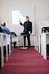 Image showing business man on seminar