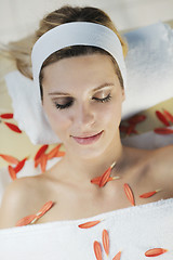 Image showing Beautiful young woman in spa