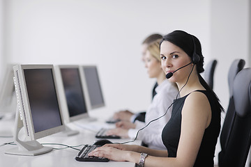 Image showing business people group working in customer and help desk office