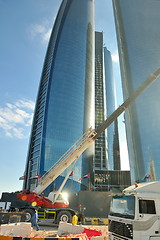 Image showing Construction site with crane