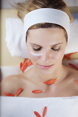 Image showing Beautiful young woman in spa