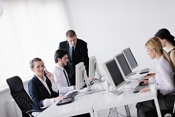 Image showing business people group working in customer and help desk office