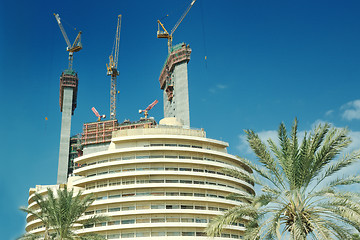 Image showing Construction site with crane