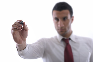 Image showing business man draw with marker on empty space