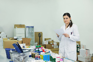 Image showing medical factory  supplies storage indoor