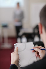 Image showing business man on seminar