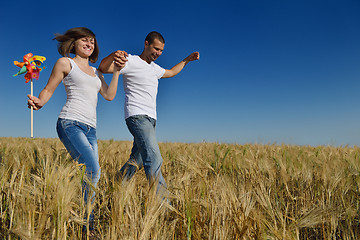 Image showing happy couple in wheat field