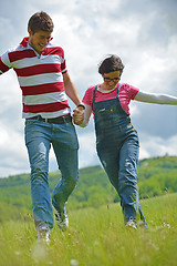 Image showing romantic young couple in love together outdoor