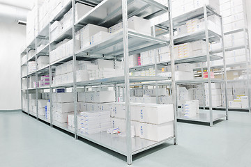 Image showing medical factory  supplies storage indoor