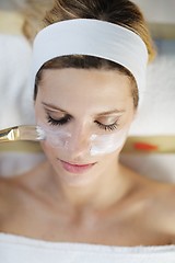 Image showing Beautiful young woman in spa