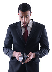 Image showing Business man holding money